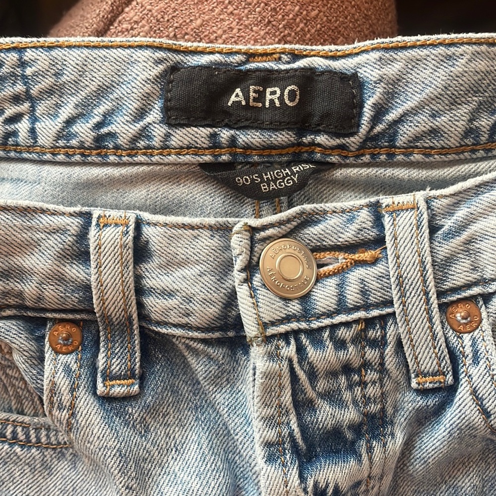 Aero Aeropostale 90’s High Rise Baggy Jeans Distressed